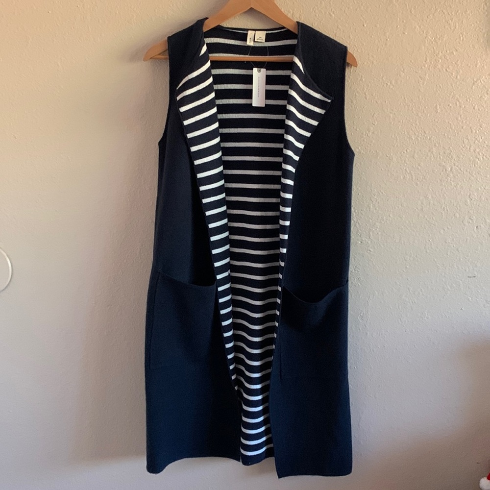Anthropologie Moth Long Sweater Vest - Navy/Marin